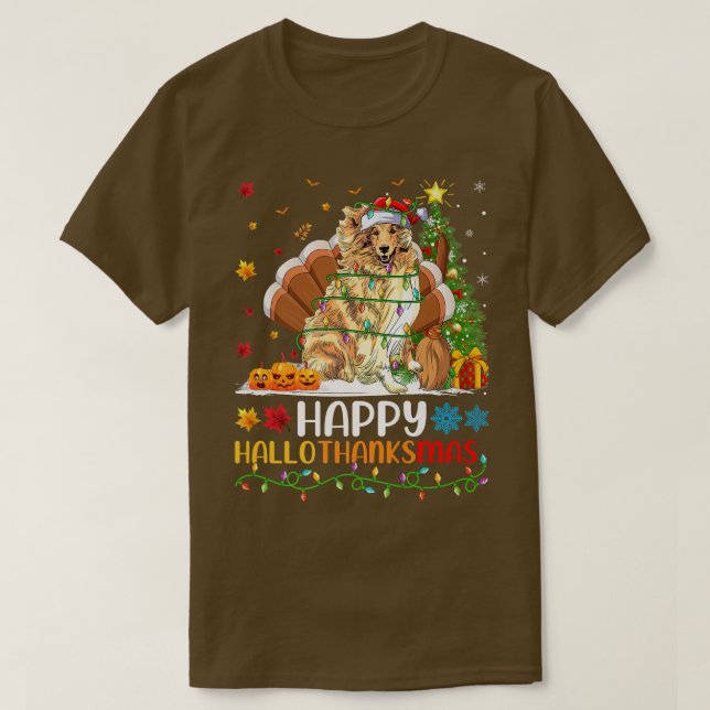 Rough Collie Hund älskare Funny Rough Collie Hello T Shirt (Design framsida)