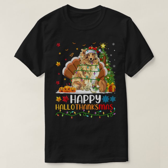 Rough Collie Hund älskare Funny Rough Collie Hello T Shirt (Design framsida)