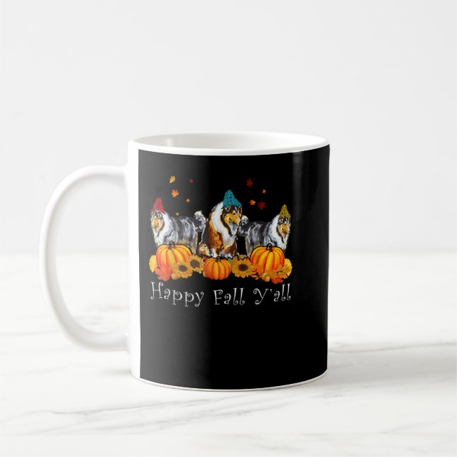 Rough Collie Hund Costume Fall Y'all Funny Thanksg Kaffemugg (Vänster)