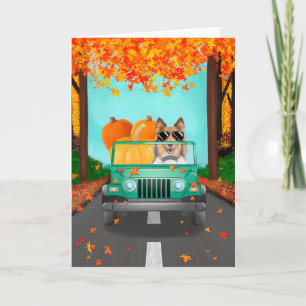 Rough Collie Hund Fall Pumpkin Kort