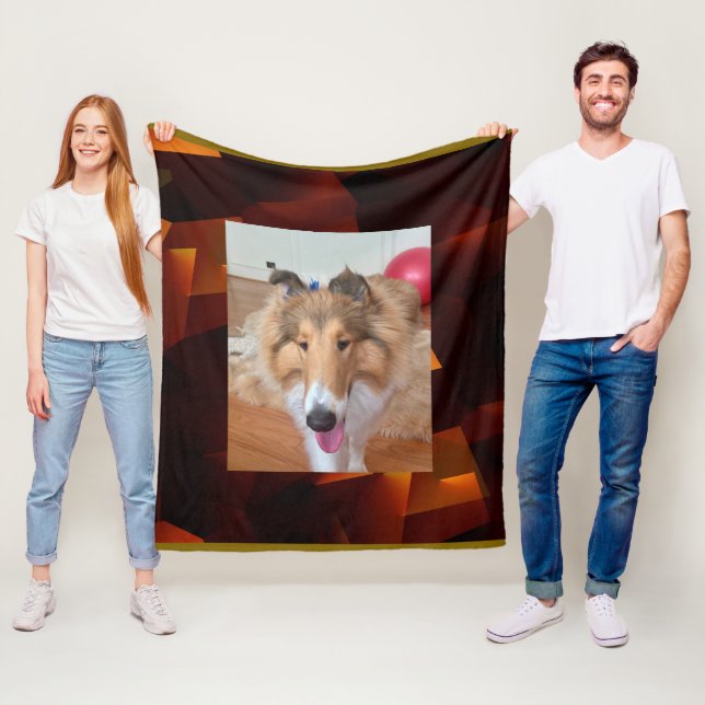 Rough Collie Hund Fleecefilt (På plats)