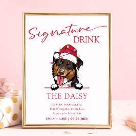 Rough Collie Hund Namnteckning Drink-tecken i Bröl Poster