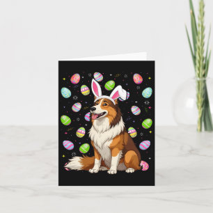 Rough Collie Hund Påskägg Hunt Bunny Ear Påsk Kort