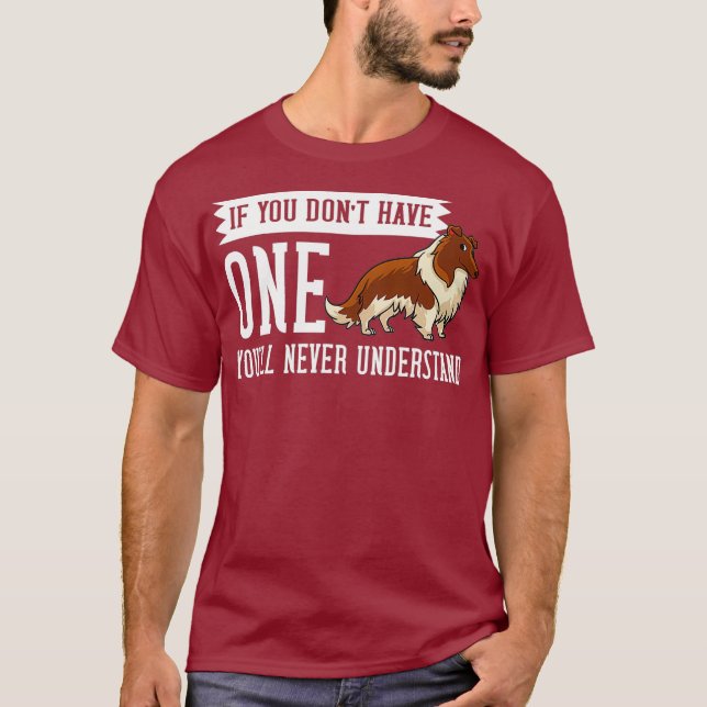 Rough Collie Hund Puppies Owner Älskare T Shirt (Framsida)