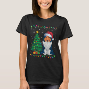 Rough Collie Hund Santa Hat Manar Women Kids Julaf T Shirt