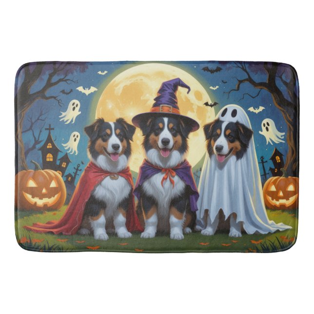 Rough Collie Hundar Pumpkin Halloween Funny Badrumsmatta (Framsidan)