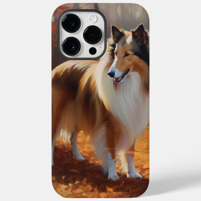 Rough Collie i höstlöv Fall Inspire (Baksida)