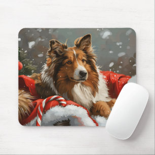 Rough Collie Jul Festivitet Musmatta