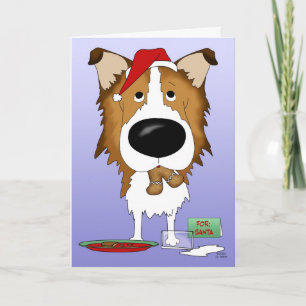 Rough Collie jul Helgkort
