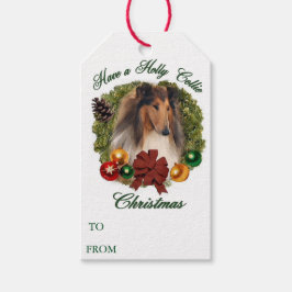 Rough Collie jul Presentetikett