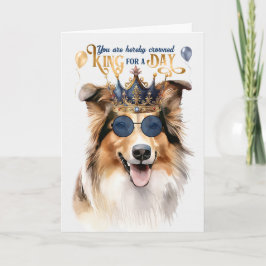 Rough Collie Kung för en daglig födelsedag Kort