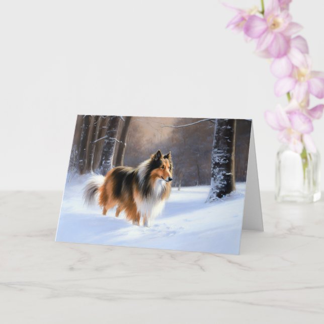 Rough Collie Låt det snöa jul Kort (Orkide)