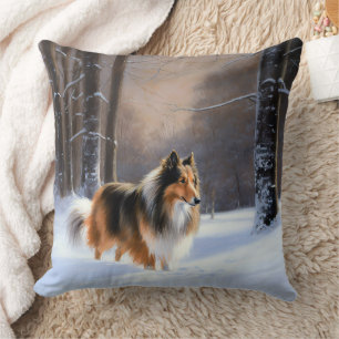 Rough Collie Låt det snöa jul Kudde