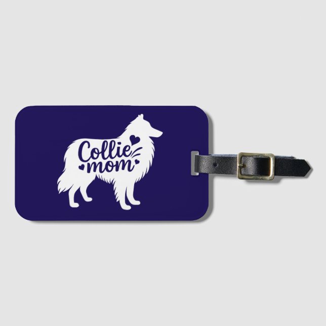 Rough Collie Mamma Luggage Tag Bagagebricka (Framsida horisontal)