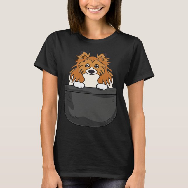 Rough Collie Mom Dad Dog in Bag T Shirt (Framsida)