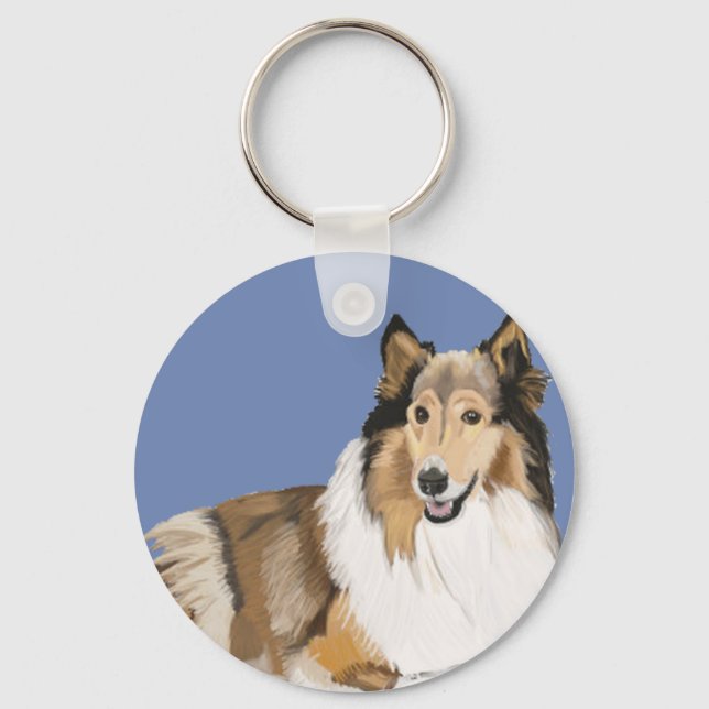 Rough Collie Nyckelring (Framsida)