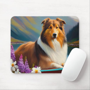 Rough Collie på en paddel: Ett naturskönt äventyr Musmatta