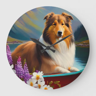 Rough Collie på en paddel: Ett naturskönt äventyr Stor Klocka