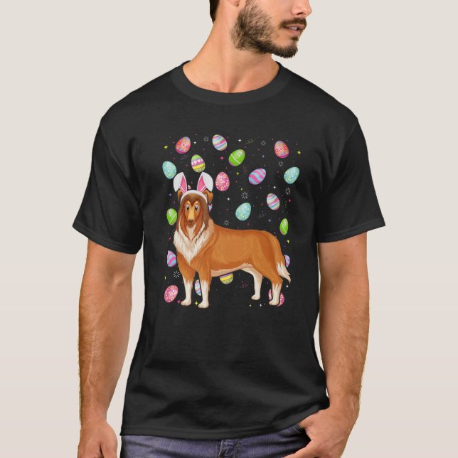 Rough Collie Påskägg Älskare Rough Collie Eas T Shirt (Framsida)