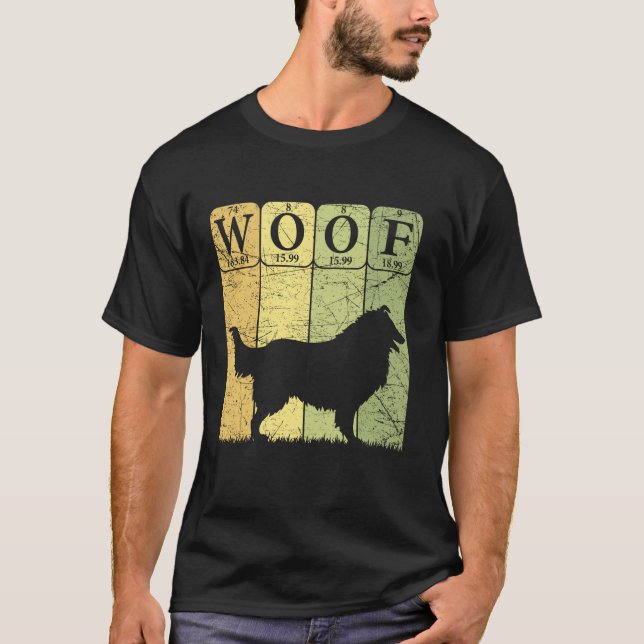 Rough Collie Periodic Bord Inslag Rough Collie T Shirt (Framsida)