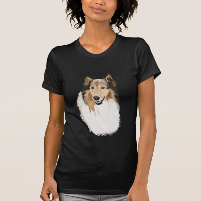 Rough Collie Porträtt Tröja (Framsida)