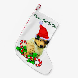 Rough Collie Puppy jul Liten Julstrumpa
