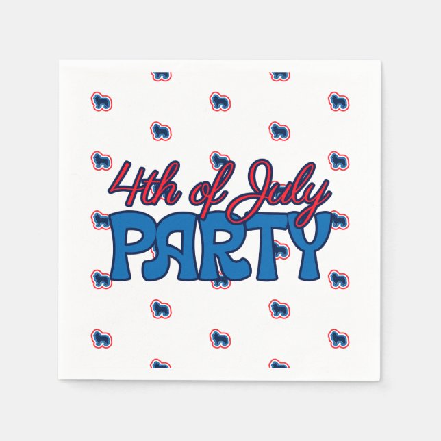 Rough Collie Red White och Blue 4 juli Pappersservett (Framsidan)