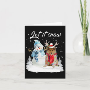 Rough Collie Santa Hund jul Snögubbe Julafton Paja Kort