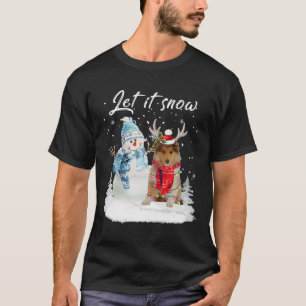 Rough Collie Santa Hund jul Snögubbe Julafton Paja T Shirt