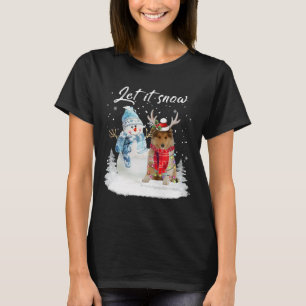 Rough Collie Santa Hund jul Snögubbe Julafton Paja T Shirt