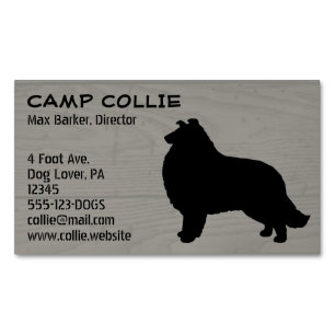 Rough Collie Silhouette Skriv ut Hund aveln Magnetiska Visitkort