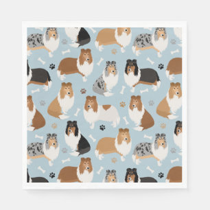 Rough Collie Tass och Bones Pappersservett