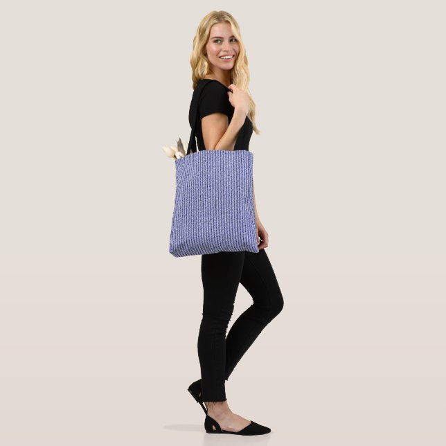 Rough Corduroy Narrow Rand in Gritty Blue Tygkasse (På modell)