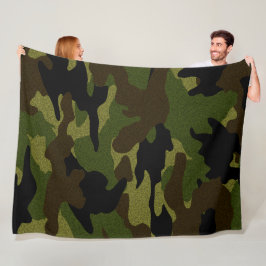 Rough Grönt Camo Milime Anpassningsbar Fleece Blan