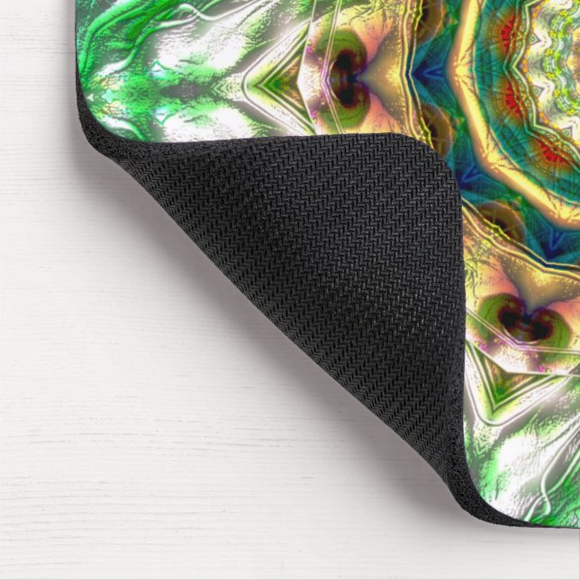 Rough metall aqua blue och grönt struktur mandala musmatta (Hörn)