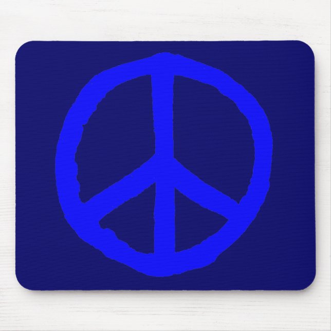 Rough Peace Symbol - Blå skuggor Musmatta (Framsidan)