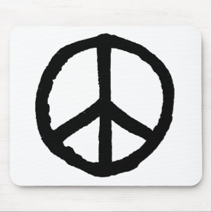 Rough Peace Symbol - Black on White Musmatta