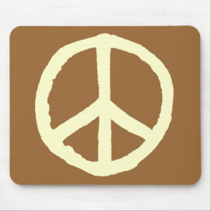 Rough Peace Symbol - Cream on Brown Musmatta