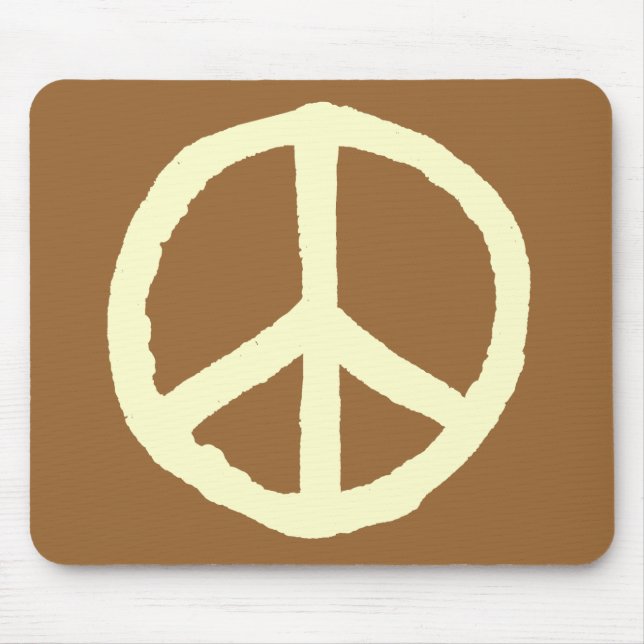 Rough Peace Symbol - Cream on Brown Musmatta (Framsidan)