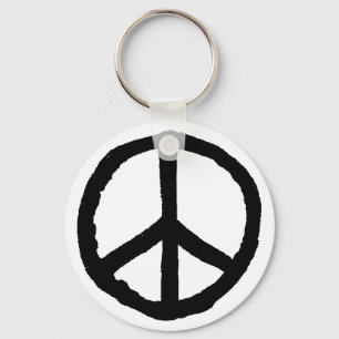 Rough Peace Symbol Nyckelring