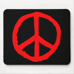 Rough Peace Symbol - Red on Black Musmatta
