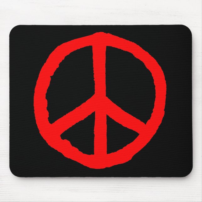 Rough Peace Symbol - Red on Black Musmatta (Framsidan)