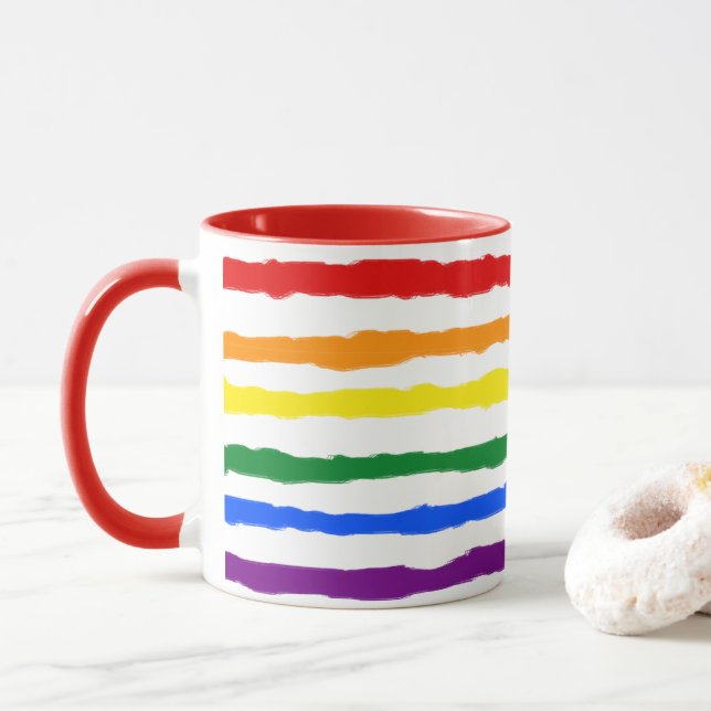 Rough Rainbow Rand Coffee Mugg (Med munk)