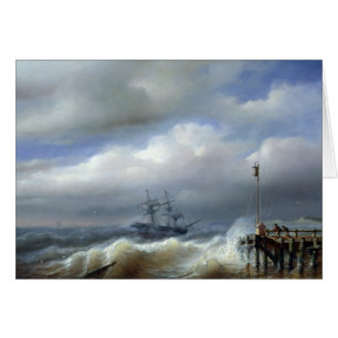 Rough Sea in Stormy Weather, 1846 Hälsningskort