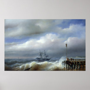 Rough Sea in Stormy Weather, 1846 Poster