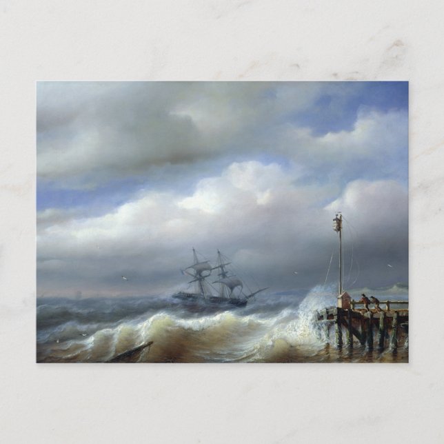 Rough Sea in Stormy Weather, 1846 Vykort (Framsida)