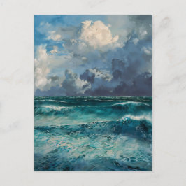 Rough Seas - Impressionism Style Seascape Art Vykort