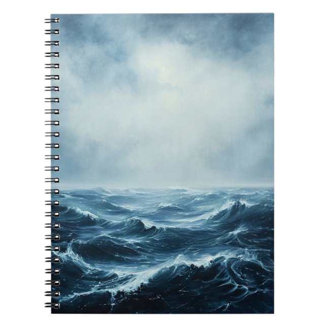Rough Seas Ocean Vinkarare Anteckningsbok (Framsidan)