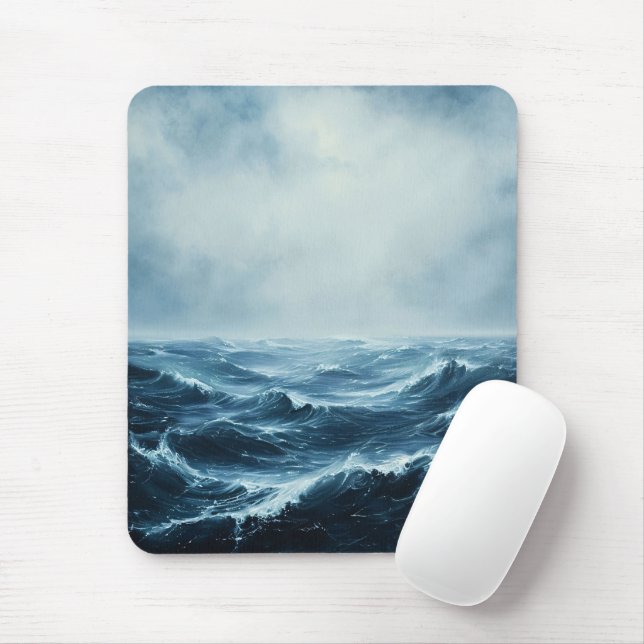 Rough Seas Ocean Vinkarare Musmatta (Med mus)