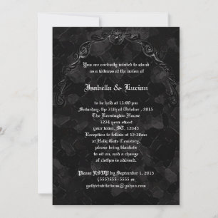 Rough Stone Embellated Goth Bröllop Inbjudningar